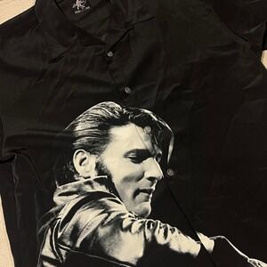Hard Rock‎ Cafe Key West Elvis Presley Button Up Shirt Black XL *NOTE*